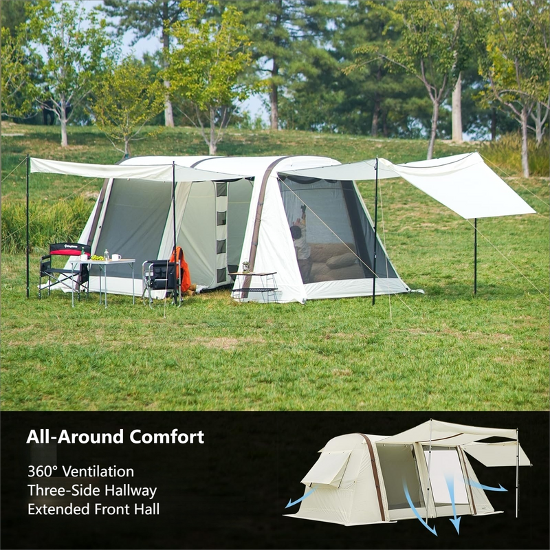 Load image into Gallery viewer, KingCamp NUOVA AIR Inflatable Tunnel Tent, 4 Person Camping Tent
