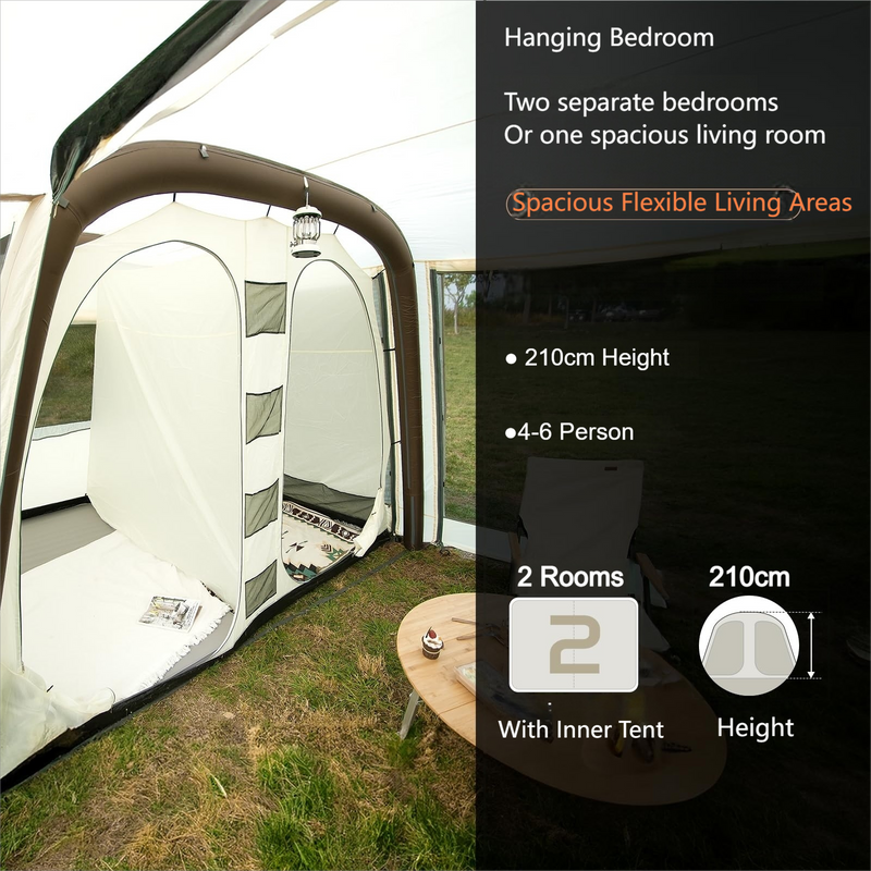 Load image into Gallery viewer, KingCamp NUOVA AIR Inflatable Tunnel Tent, 4 Person Camping Tent
