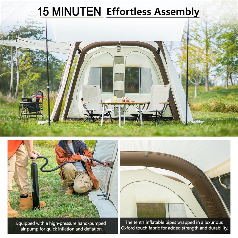 Load image into Gallery viewer, KingCamp NUOVA AIR Inflatable Tunnel Tent, 4 Person Camping Tent
