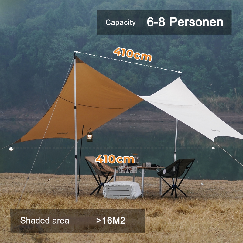 Load image into Gallery viewer, KingCamp Hexagonal T/C Camping Tarp
