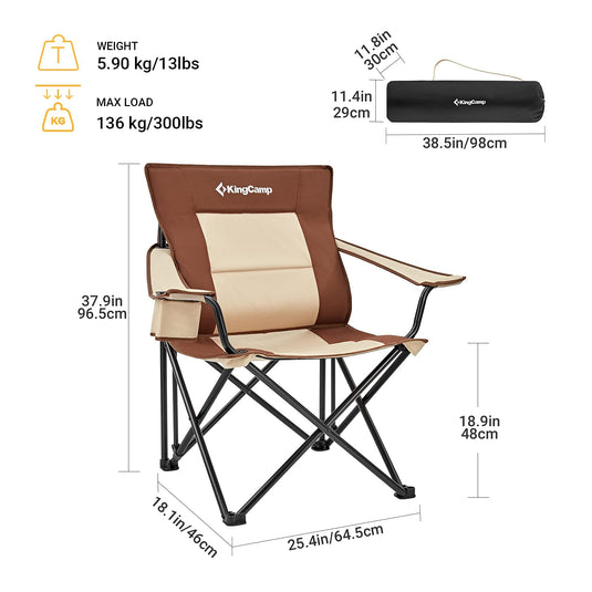 KingCamp Folding Camping Chair with Cup Holder