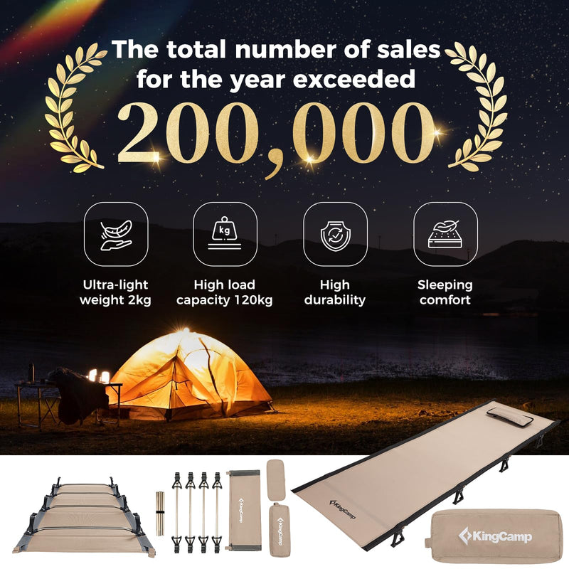 Load image into Gallery viewer, KingCamp Oversized Folding Camping Cots Ultralight Sleeping Cots
