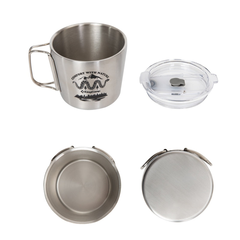 Load image into Gallery viewer, KingCamp 350ml Stainless Steel Cup with Lid
