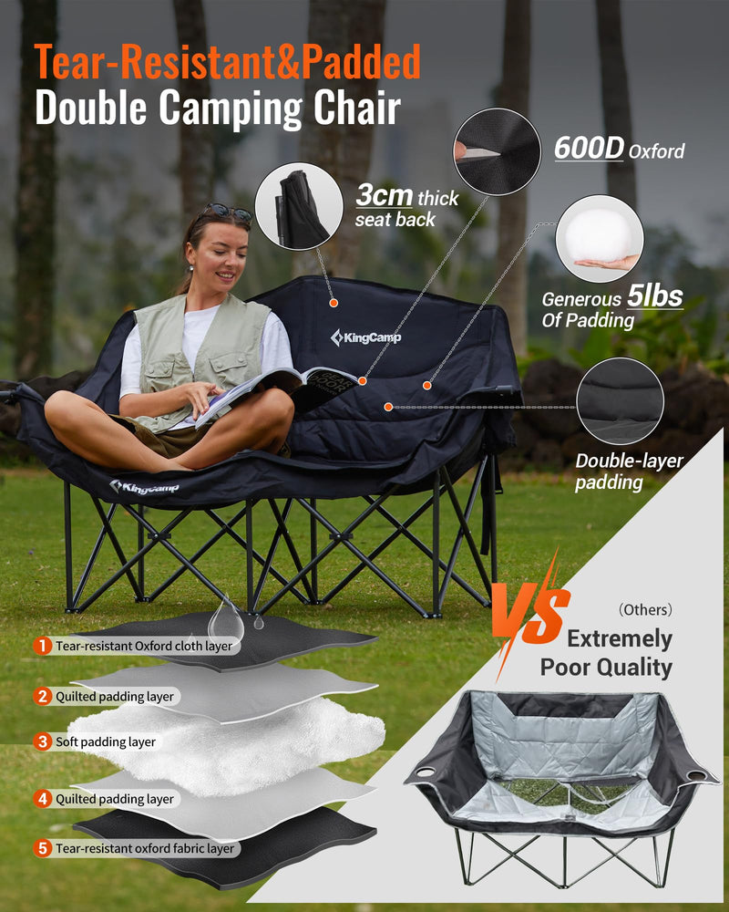 Load image into Gallery viewer, KingCamp Oversize Double Camping Loveseat
