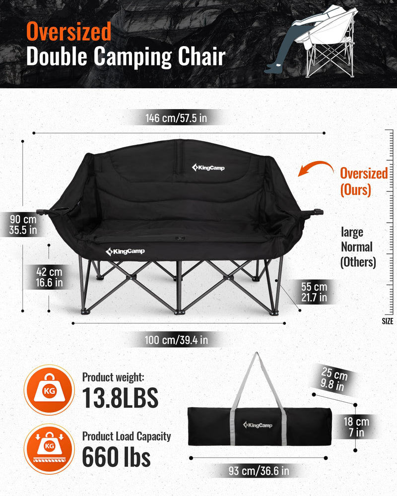 Load image into Gallery viewer, KingCamp Oversize Double Camping Loveseat
