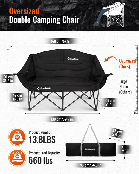 KingCamp Oversize Double Camping Loveseat