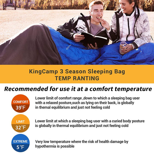 KingCamp CLOUDY 400 Sleeping Bag-Envelope With Hood