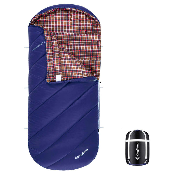 KingCamp FREESPACE 350 Flannel Sleeping Bag-Envelope With Hood