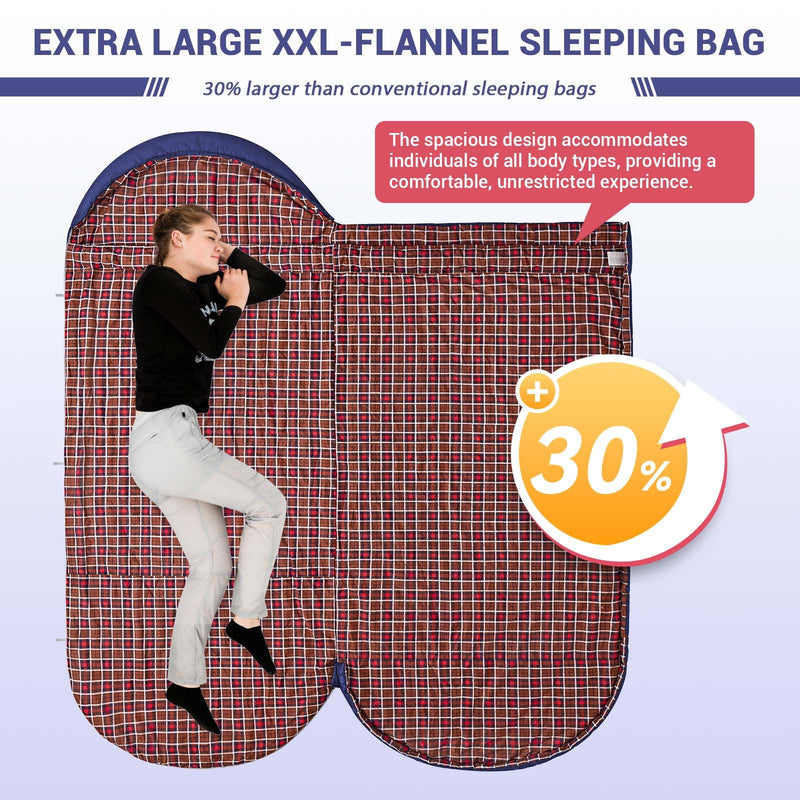 Load image into Gallery viewer, KingCamp FREESPACE 350 Flannel Sleeping Bag-Envelope With Hood
