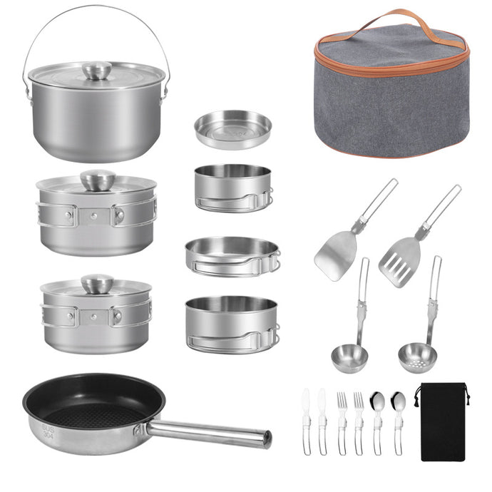 KinWild 18pcs Cooking Pots Set Kettle Tableware