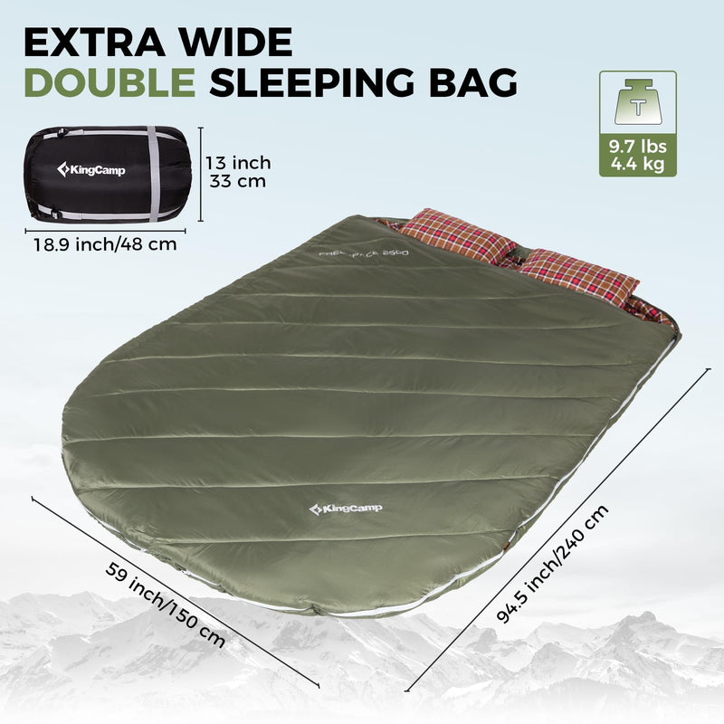 Load image into Gallery viewer, KingCamp FREESPACE 250D Double-Sized Sleeping Bag
