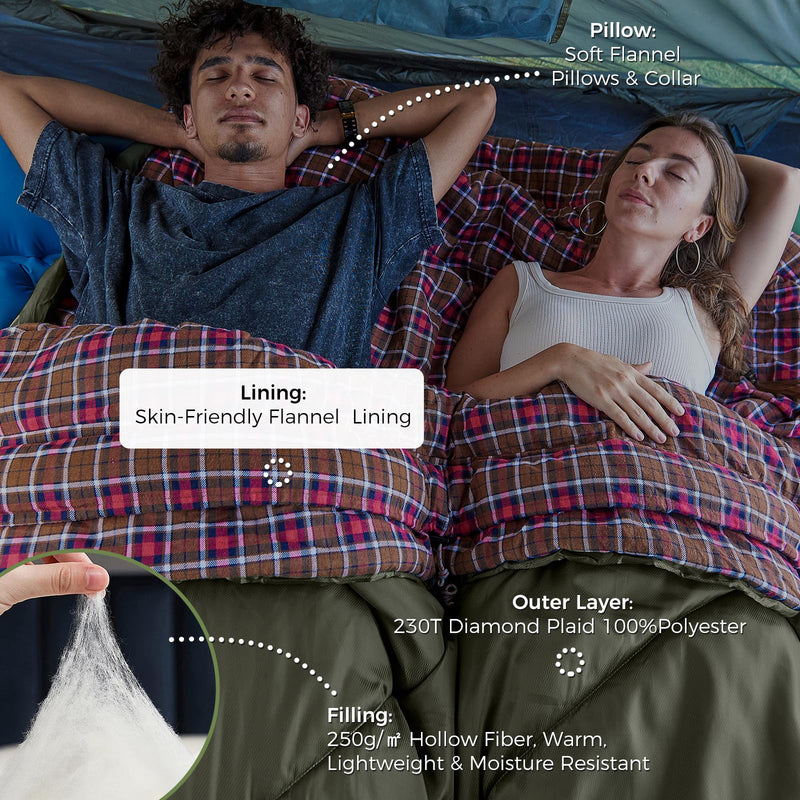 Load image into Gallery viewer, KingCamp FREESPACE 250D Double-Sized Sleeping Bag
