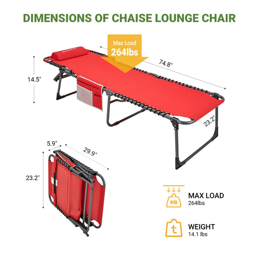 WEJOY 3-Folding Steel Cot