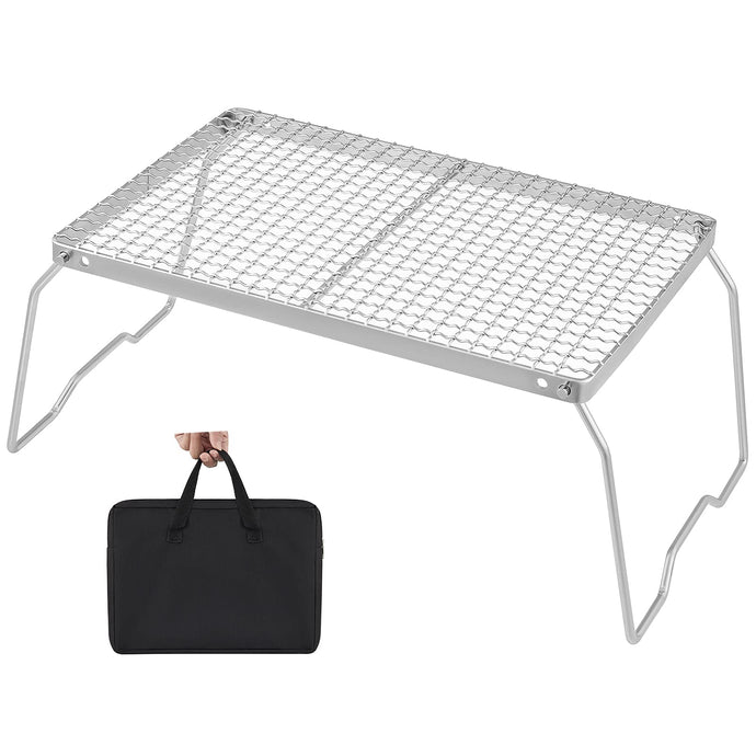 YETO POR-TABLE Campfire Grill Folding Stainless Steel Small Grilled Mesh Table