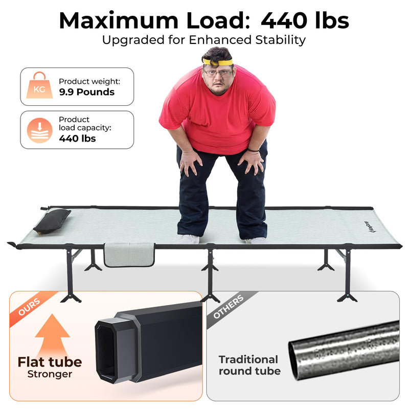 Load image into Gallery viewer, KingCamp DELUXE 80&quot; Extra Long Portable Folding Cot
