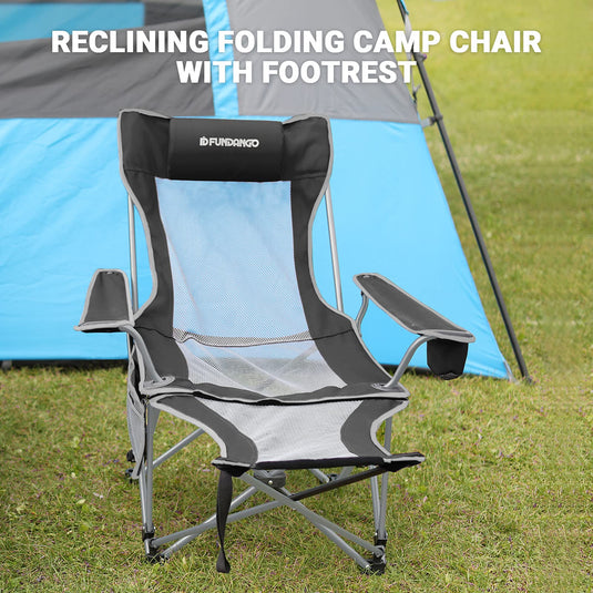 FUNDANGO Folding Chair Lounge Chair with Foot Rest