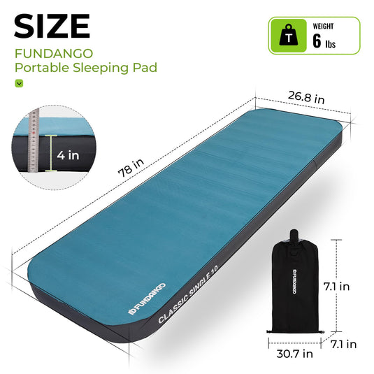 FUNDANGO Self Inflating Sleeping Pad Memory Foam Camping Mattress