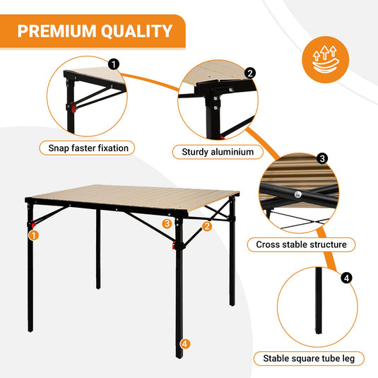 KingCamp Aluminum Roll Up Camping Foldable Table