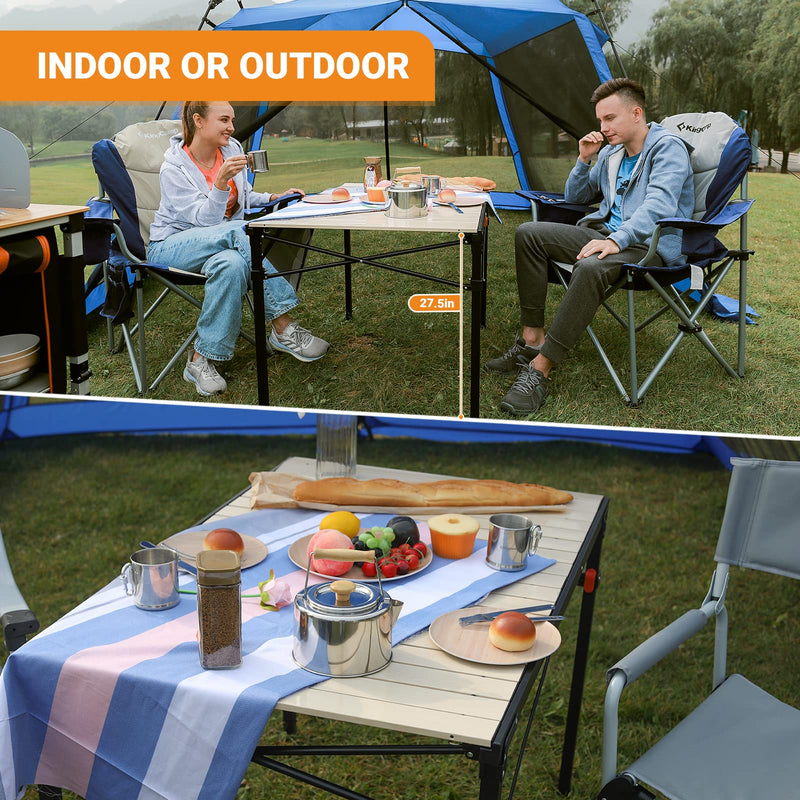 Load image into Gallery viewer, KingCamp Aluminum Roll Up Camping Foldable Table
