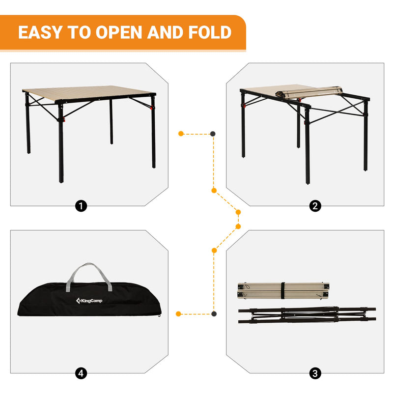 Load image into Gallery viewer, KingCamp Aluminum Roll Up Camping Foldable Table
