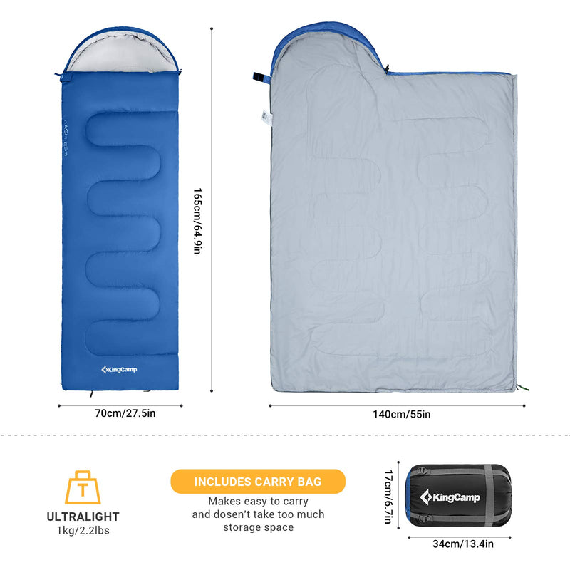 Load image into Gallery viewer, KingCamp Oasis 250S Sleeping Bag-Envelope With Hood
