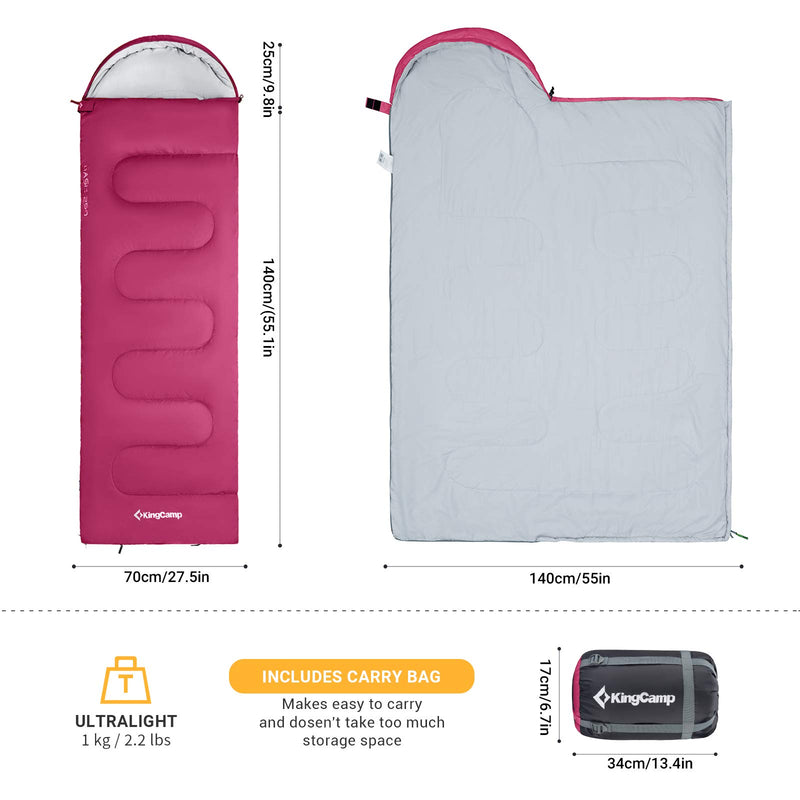 Load image into Gallery viewer, KingCamp Oasis 250S Sleeping Bag-Envelope With Hood
