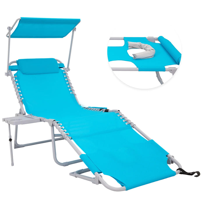 WEJOY Cool Lounge Chair Plus Folding Chaise Lounge Chair with Adjustable Back