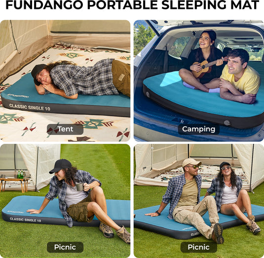 FUNDANGO Self Inflating Sleeping Pad Memory Foam Camping Mattress