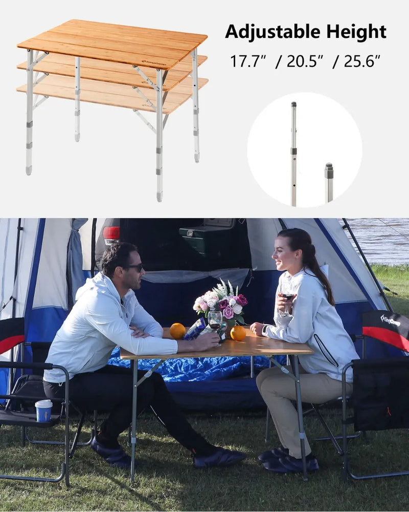 Load image into Gallery viewer, KingCamp 4-Folding Bamboo Table
