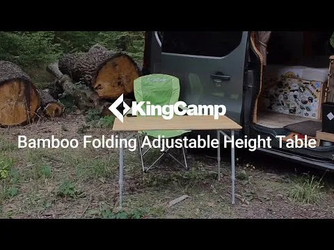 KingCamp BAMBOO 10065 4-Folding Bamboo Table L