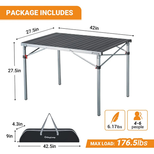 KingCamp Folding Outdoor Table Lightweight Aluminum Alloy Table