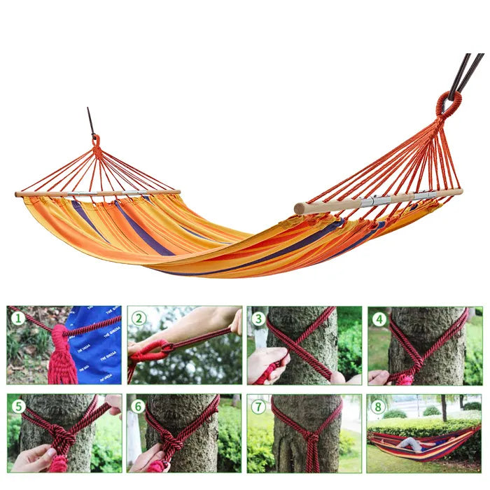 Load image into Gallery viewer, KingCamp Folding Hammock Portable Wooden Stick Hammock
