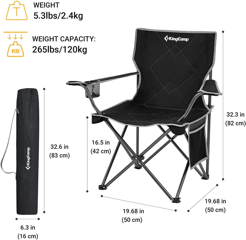 Load image into Gallery viewer, KingCamp LOTUS B10 2 Pack Folding Camping Chairs
