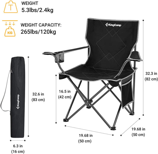 KingCamp LOTUS B10 2 Pack Folding Camping Chairs