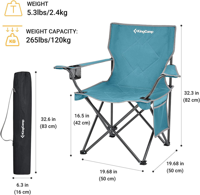 Load image into Gallery viewer, KingCamp LOTUS B10 2 Pack Folding Camping Chairs
