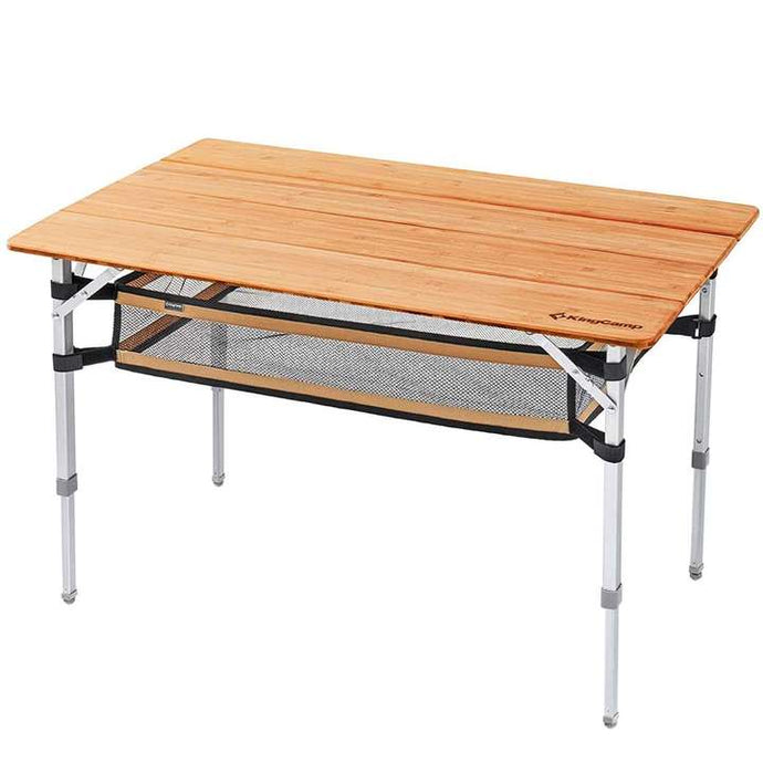 KingCamp BAMBOO 10065 PLUS 4-folding bamboo table L +mesh