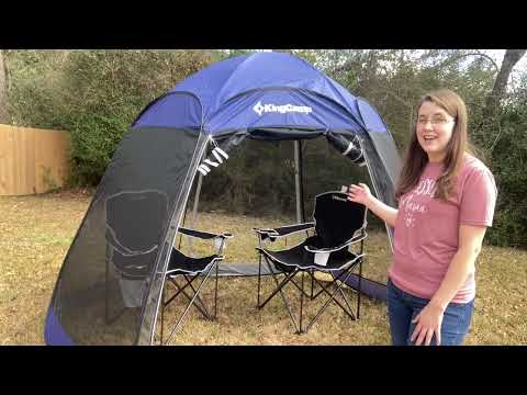 Load and play video in Gallery viewer, KingCamp Pop-Up Mesh Canopy Tent – Quick Setup &amp; Bug-Free Protection | Real User Review KT2503
