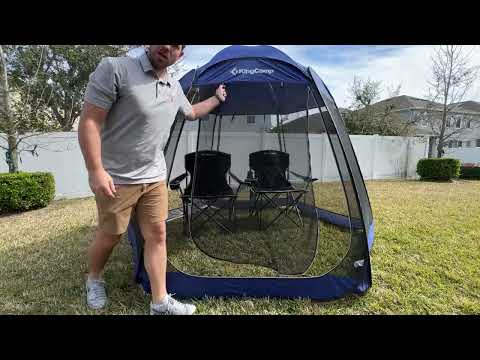 Load and play video in Gallery viewer, KingCamp Pop-Up Mesh Canopy Tent 10x7 FT – User Review KT2503
